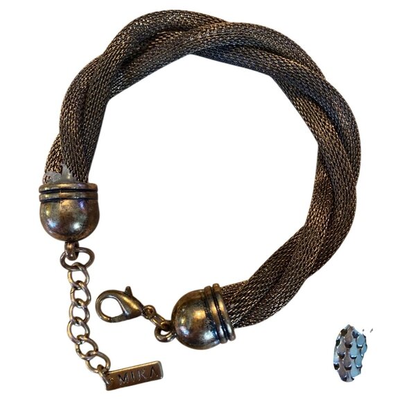 Set Of 4 Metal & Crystal Fashion Bracelets With Pearl Detailing & Snake Design - Picture 3 of 13